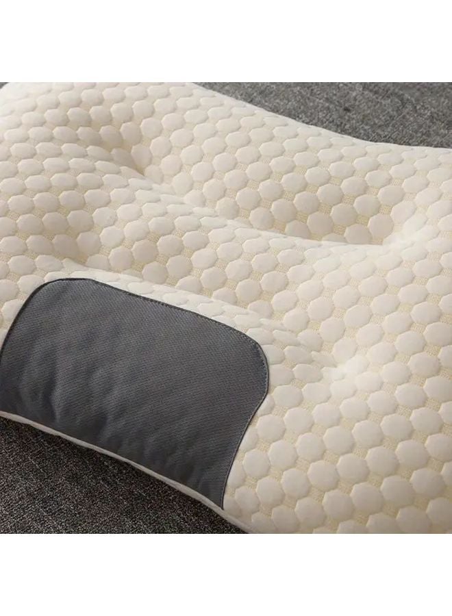 White Ergonomic Neck Pillow 2pcs Adjustable Contour Support Removable Cover Machine Washable - Image 5